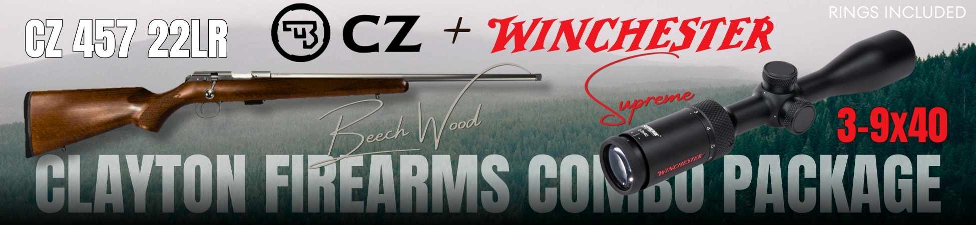 Cz Beech Wood 457 Winchester Supreme Scope Combo
