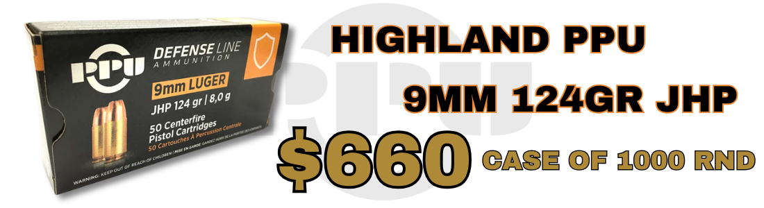 HIGHLAND PPU 9MM 124GR JHP