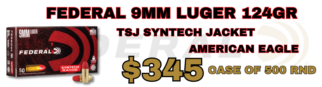 federal 9mm luger 124gr tsj syntech jacket